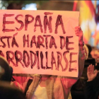 Imagen de archivo de las prptestas en Madrid contra la amnistía que pretende pactar el Gobierno con los independentistas catalanes. FERNANDO ALVARADO