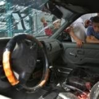 Vehículo en el que fue ametrallado un jefe local de Fatah