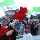 Manifestación en Turquía contra el régimen de Bashar.