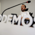 El portavoz de Podemos, Pablo Echenique. SERGIO BARRENECHEA