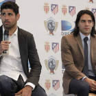 Diego Costa y Falcao coincidieron ayer en la presentación de la Copa Euroamericana de Directv.