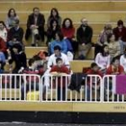 Un grupo de aficionados leoneses acudió al pabellón de Lugo