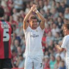 Cristiano Ronaldo celebra el segundo gol ante el Bournemouth inglés.