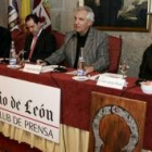 Manuel Miguélez, Ramón Prieto, Agustín Suárez y César García Álvarez, durante la presentación