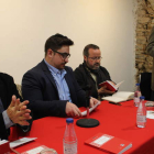 Antonio Colinas, Sergio Santiago Ramos, Javier Huerta y Rafael García, ayer en la Casa Panero de Astorga.