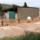 Una inundación en medio de una explotación ganadera. efe