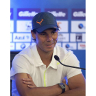 Nadal, en la rueda de prensa del Abierto de Brasil.
