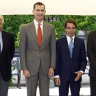 Felipe González, don Felipe, José María Aznar y José Luis Rodríguez Zapatero, ayer.