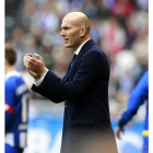 Zinedine Zidane durante el partido frente al Deportivo.