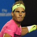 Nadal celebra el pase a octavos de final del Abierto de Australia.