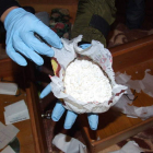 Una de las bolsas con cocaína halladas en el registro domiciliario. DL