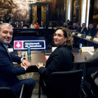 Jaume Collboni y Ada Colau, en la reunión de ayer.