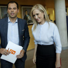 Cristina Cifuentes y Ignacio Aguado, durante la reunión que han mantenido este viernes.