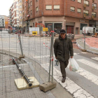 Imagen de ayer de las obras en Camino de Santiago. L. DE LA MATA