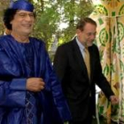 Gadafi y Solana entran en la jaima que instaló en líder libio en Bruselas