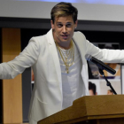 Milo Yiannopoulos en una conferencia en la Universidad de Colorado.