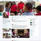 Ejemplo del cambio de diseño de Twitter en una cuenta beta de Michelle Obama.