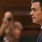 Pedro Sánchez en el pleno del Congreso.
