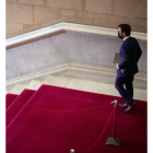 Pere Aragonès abandona ayer el Parlament. ENRIC FONTCUBERTA