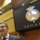 Núñez Feijóo ayer, durante el pleno celebrado en el Senado. JAVIER LIZÓN