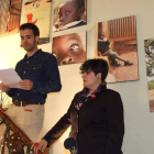 Sergio González y Susana González, durante la inauguración de la exposición.