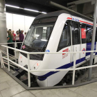La cabina del vagón de metro, tras el accidente.