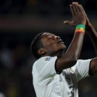 El ghanés Gyan se lamenta tras perder una ocasión de gol.