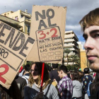 Huelga de estudiantes universitarios en València, en el 2015.