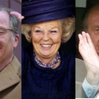 Los reyes Alberto de Bélgica, Beatriz de Holanda y Juan Carlos I de España.