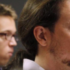 Íñigo Errejón y Pablo Iglesias, durante un acto electoral.