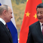 El presidente ruso, Vladimir Putin  y el presidente chino, Xi Jinping, durante la ceremonia inaugural de los Juegos Olímpicos de Invierno de Beijing 2022. EFE/EPA/ALEXEI DRUZHININ / KREMLIN / SPUTNIK / POOL
