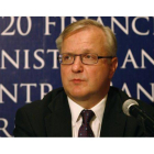 El comisario Olli Rehn, el lunes, en un encuentro del G-20 en México.
