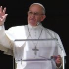 El papa Francisco, durante el rezo del Ángelus, este domingo.