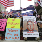 Manifestación ante la embajada de EEUU en Seúl.