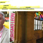 Arriba, detalle y concepto de la factura que hoy aprobará el pleno municipal de León. Abajo, Julio Cayón y el exterior de la oficina de turismo en San Marcelo (pulse sobre las imágenes para ampliar).