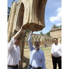 Carlos Martínez, Rubalcaba y Óscar López, en Soria.