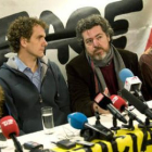 López de Uralde, en la rueda de prensa que ofreció ayer en Copenhague con sus compañeros.