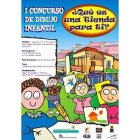 Cartel anunciador del concurso de dibujo infantil sobre el comercio