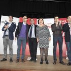 Los líderes socialistas, en el mitin de ayer en Salamanca.
