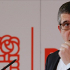 Patxi López, durante su presentación como candidato a liderar el PSOE, el pasado domingo en Madrid.