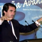 Aznar durante la clausura de la convención organizada por el PP «España avanza en Europa»