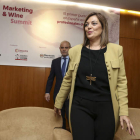 Milagros Marcos, durante la inauguración de la jornada Marketing & Wine Summit. R. GARCÍA