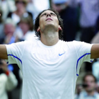 El tenista español Rafael Nadal celebra su victoria ante el británico Andy Murray.