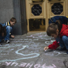 Varios niños refugiados de las regiones del este.