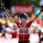 El ciclista belga Thomas De Gendt del Lotto Soudal se impone en la 12ª etapa del Tour de Francia, de 178km desde la ciudad de Montpellier hasta Mont Ventoux.