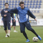 Rubén García, durante un entrenamiento cuando militaba en la Cultural.