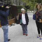 Carmen del Mazo y Mar Soriano, a la entrada de la Conferencia Episcopal.