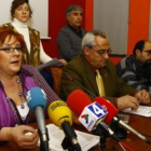 Alcaldes y asociaciones que integran el movimiento contra la Sama Velilla ayer, en rueda de prensa
