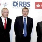 El consejero delegado de Fortis, Jean-Paul Votron, el del Royal Bank, Fred Goodwin, y Emilio Botín