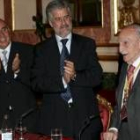 Francisco Ayala junto a Manuel Marín y Javier Rojo, ayer en el Congreso